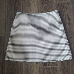 💙 Wilfred Aritzia Plaid Knit Lined Pockets Mini Skirt Size 8 Academia Preppy Fa